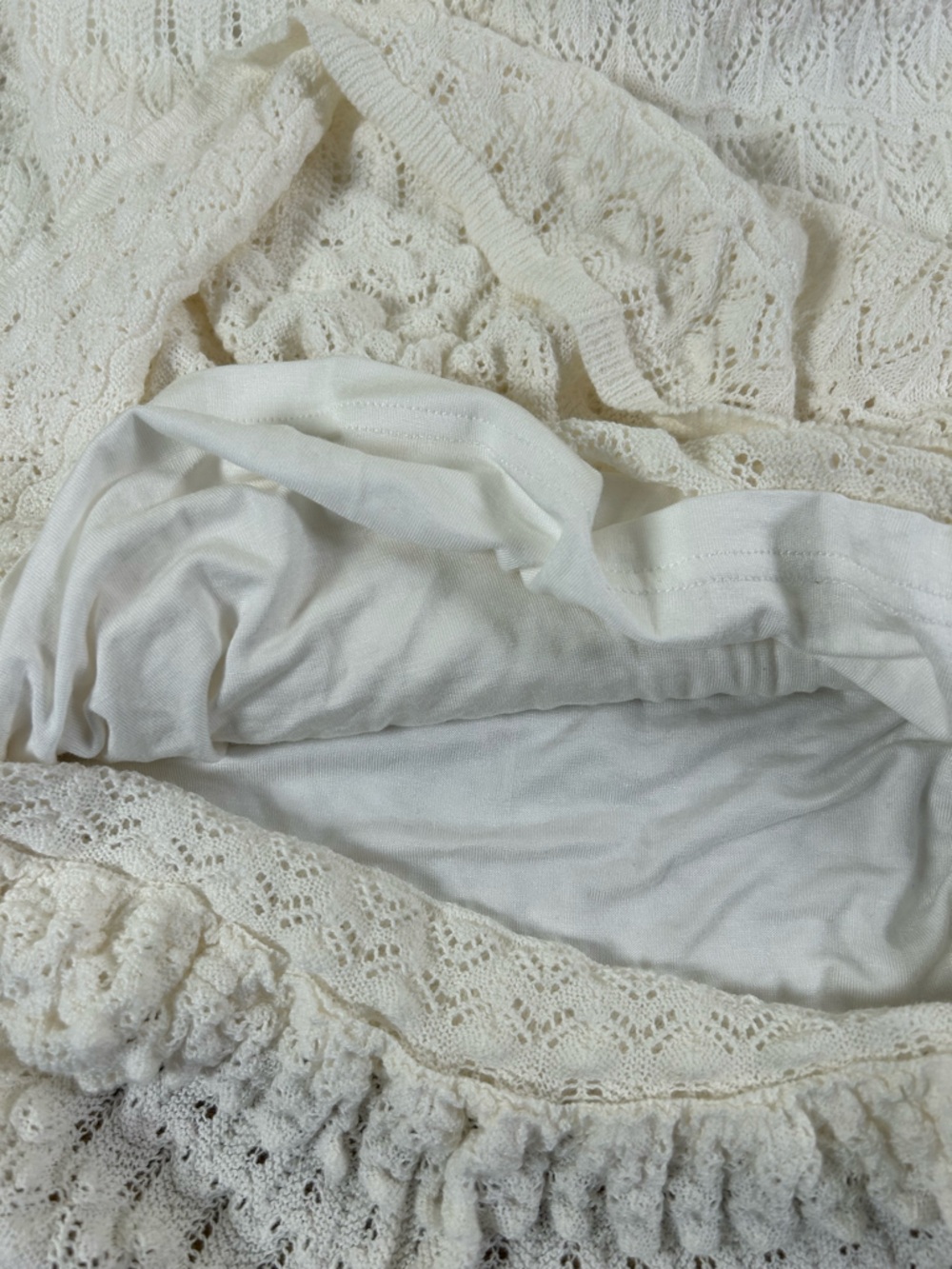HOUSE OF HARLOW 1960 NWT NEW Ivory Lace Knit Midi Skirt Mermaid Hem Boho M - Picture 8 of 12